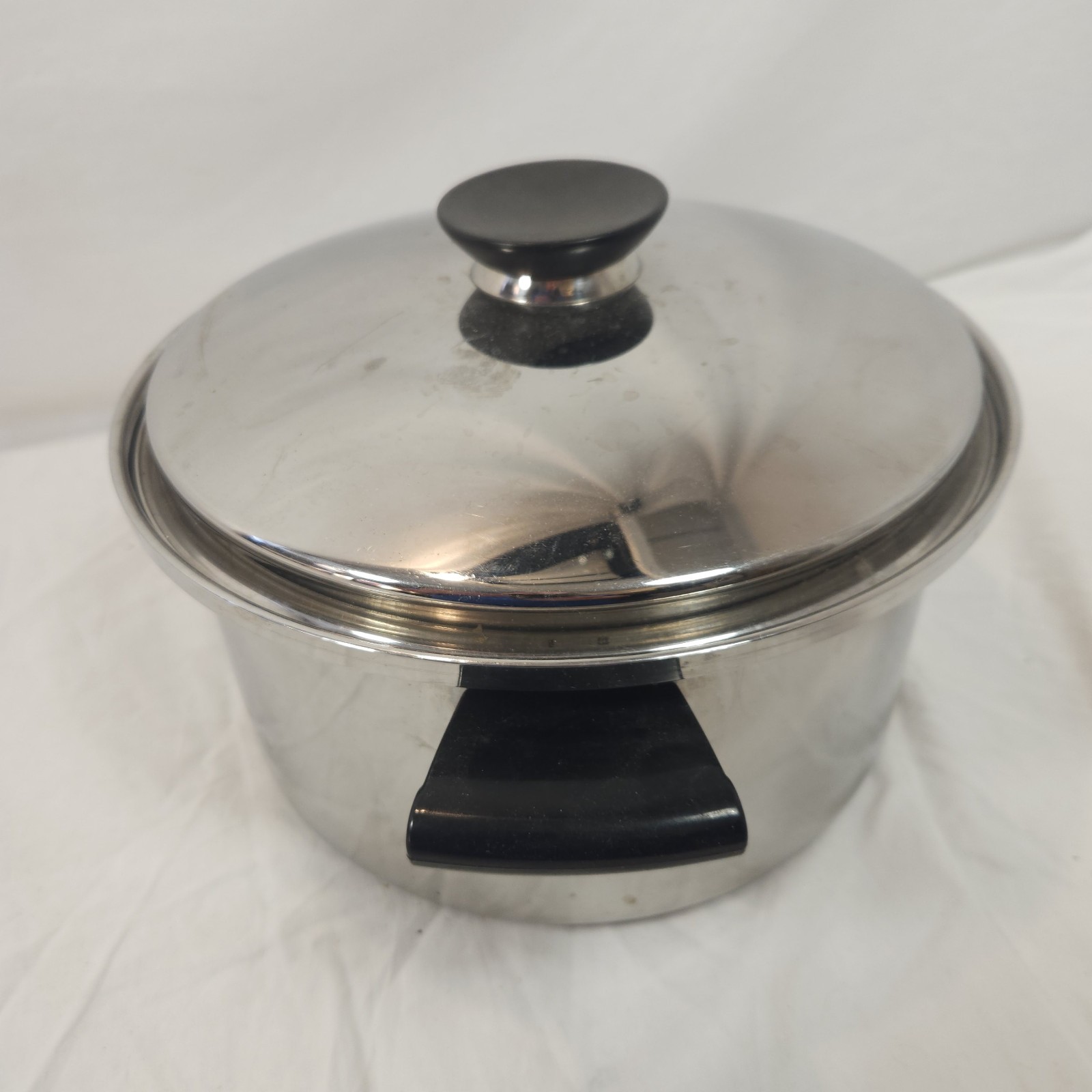 Vintage Seal O Matic 5 Qt Stock Pot Stainless USA 3 Ply Cooking