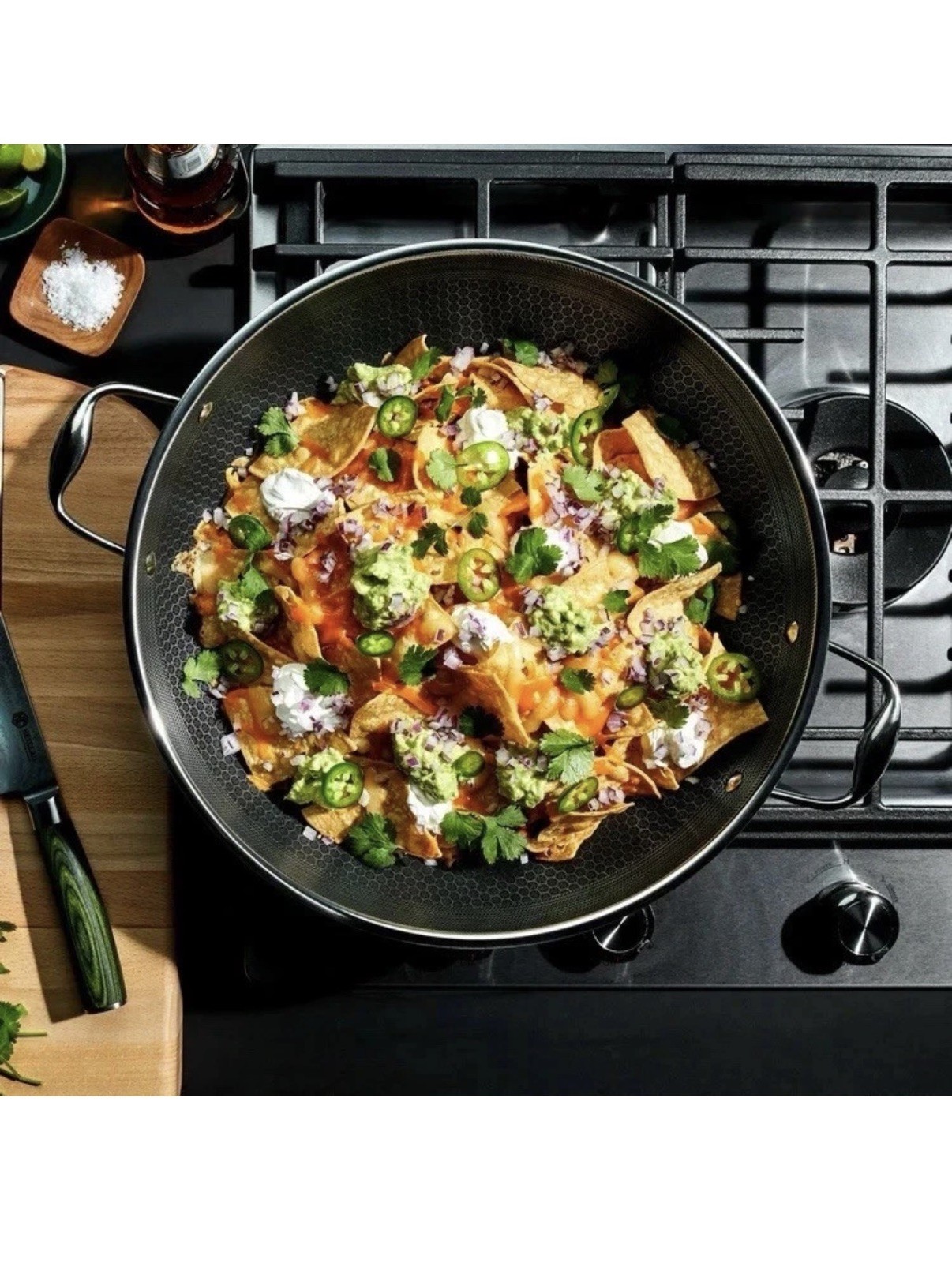 HexClad Hybrid Nonstick 14-Inch Wok with Steel Lid NEW in the Box