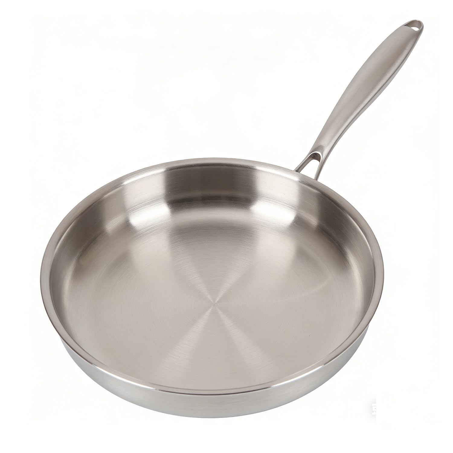 10″ 5-Ply Stainless Steel Skillet with lid- Induction Compatible, Rapid Heat,…