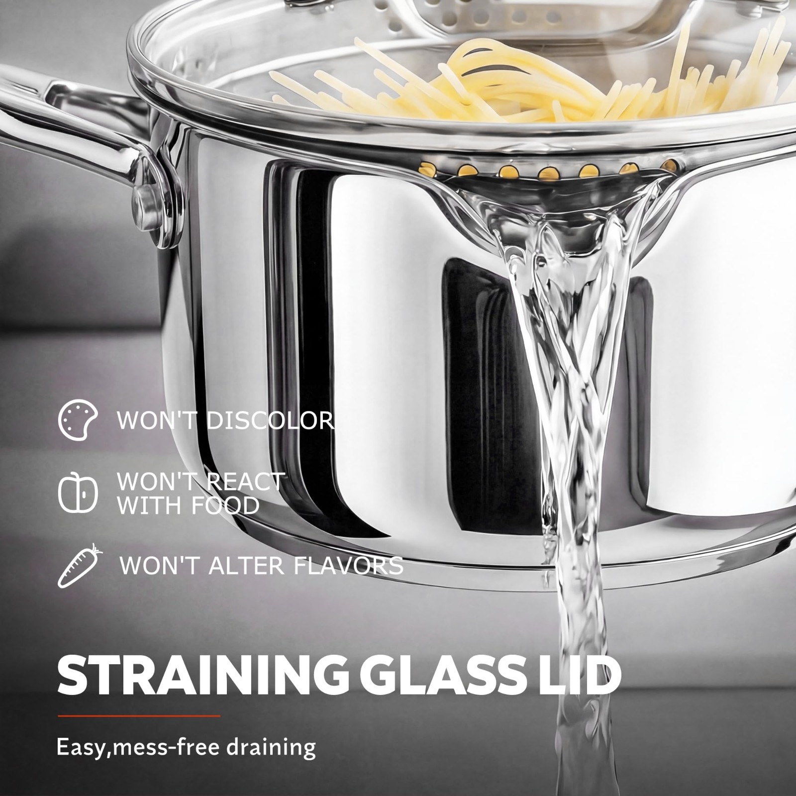 2-in-1 Stainless Steel Steamer & Saucepan Set – 1.5 Qt with Pour Spouts & Glass