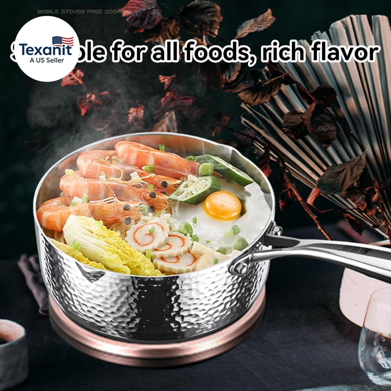 Titanium Saucepan, Non-Stick Pan Pot with Lid, Titanium Pans for Cooking, Fast &