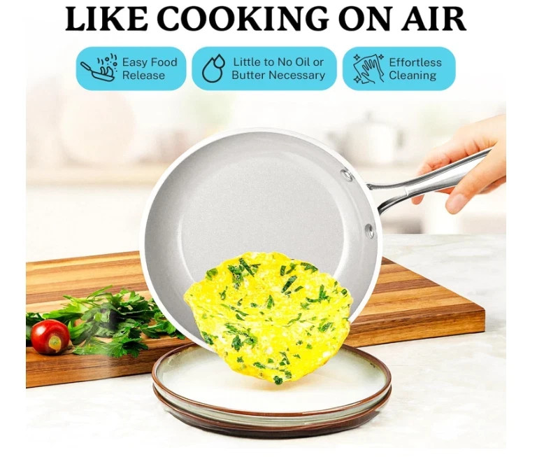 Gotham Steel Aqua Blue Cookware Set: 12 Piece Nonstick, Oven & Dishwasher Safe