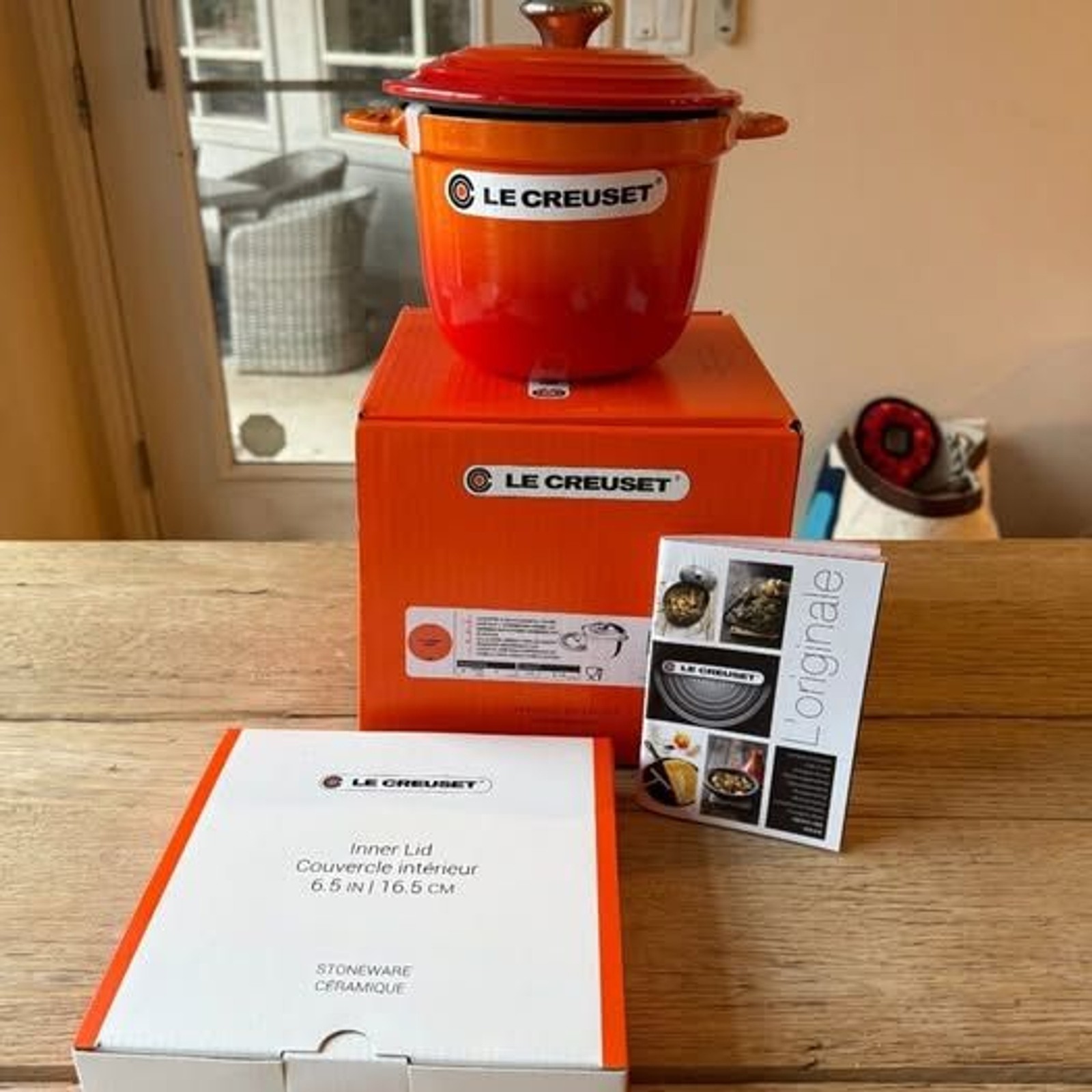Le Creuset Enameled Cast Iron Cocotte Every Rice Pot 18cm 2.25q Flame Orange NEW