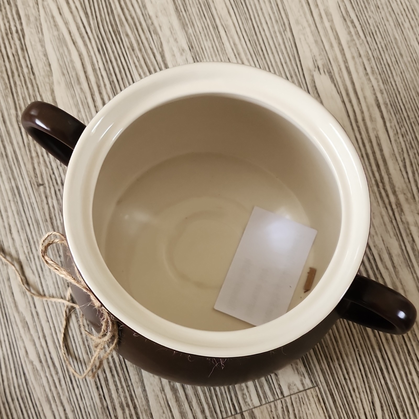 PARINI Ceramic Round Brown White Casserole Pan/Pot With Lid Kitchen Cookware