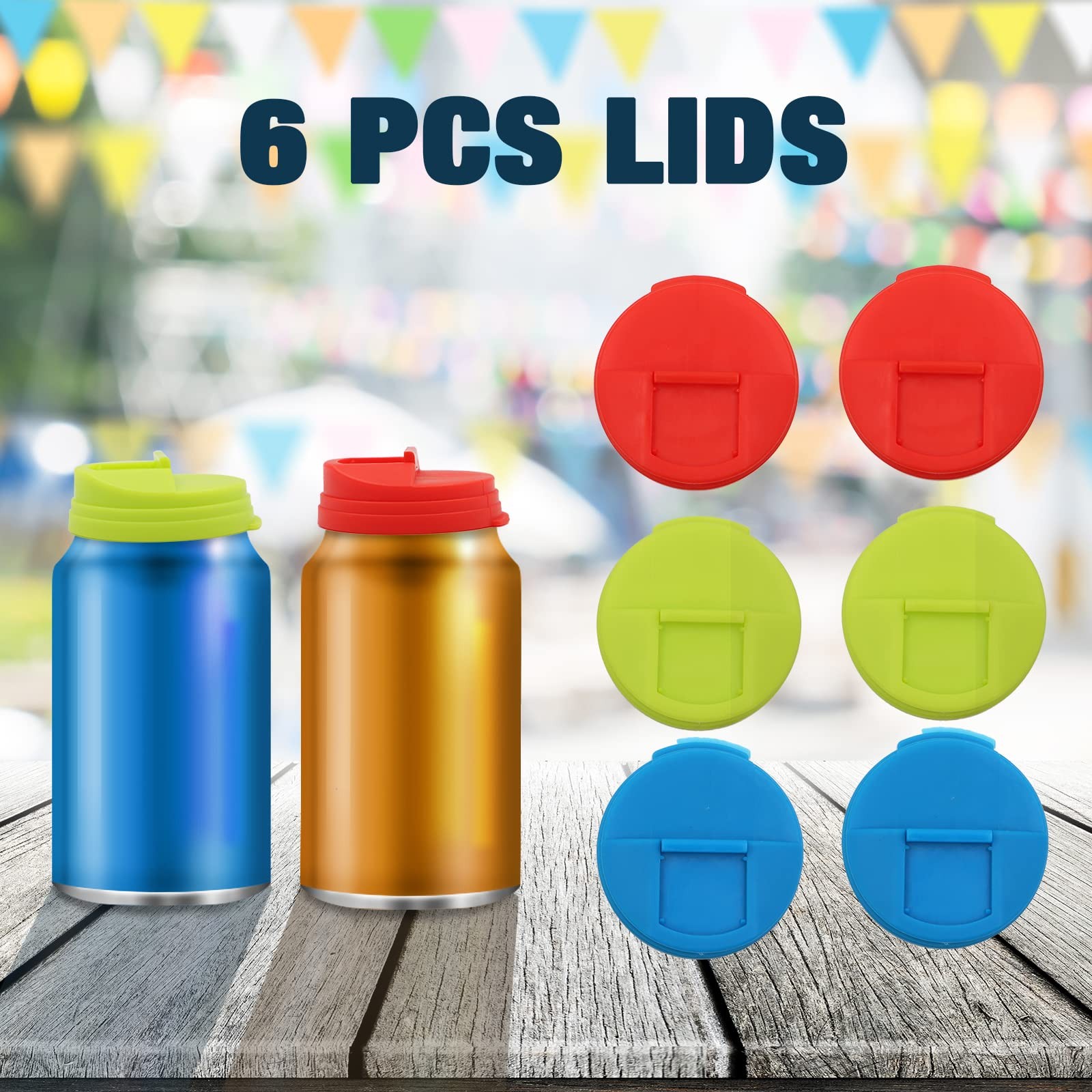 6 Pcs Soda Can Lids Can Covers Spill-Proof Soda Top Covers for Beverage Beer
