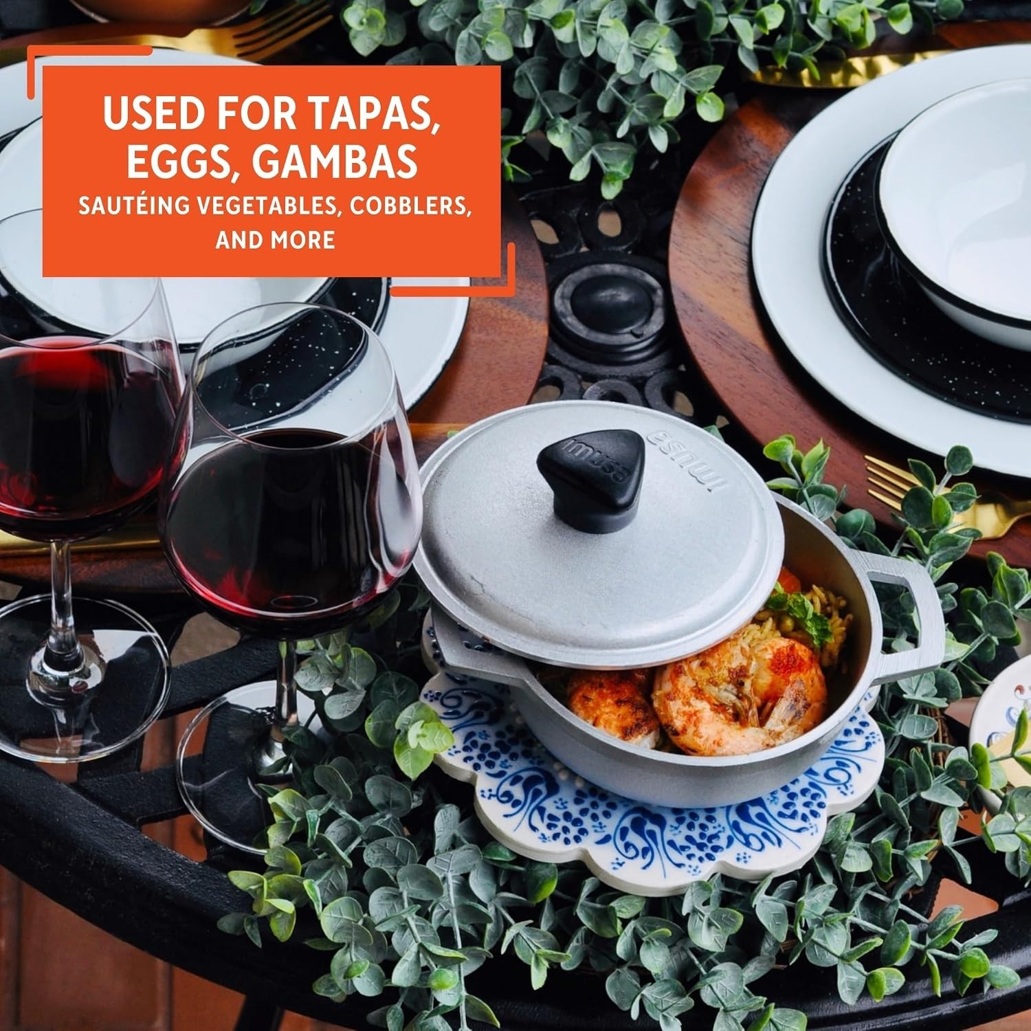 Versatile 0.5Qt Mini Cast Aluminum Caldero – Ideal for Tapas & More with Lid