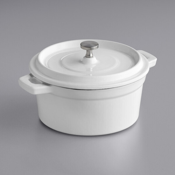 Valor 16 oz. Enameled Mini Cast Iron Pot with Cover (select color below)