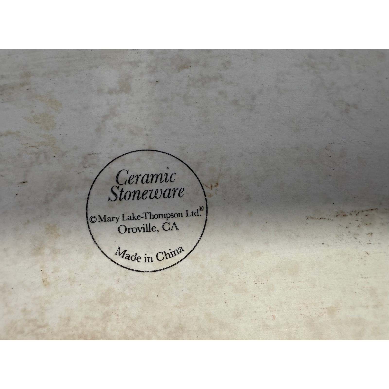 Mary Lake-Thompson Ceramic Stoneware Garden Wheelbarrow Scalloped Baking Dish