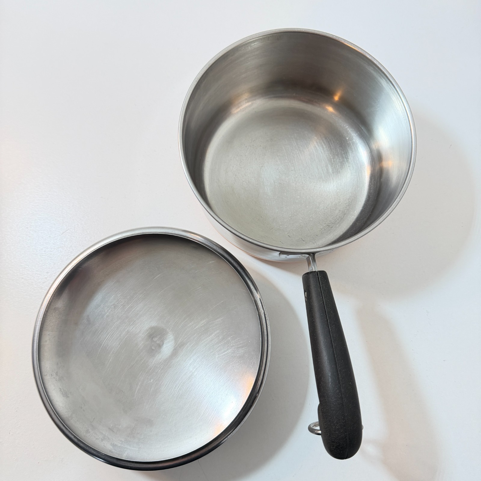 VTG Revere Ware Pre-1968 1.5 Qt Saucepan Copper Clad Double Circle w/ Lid