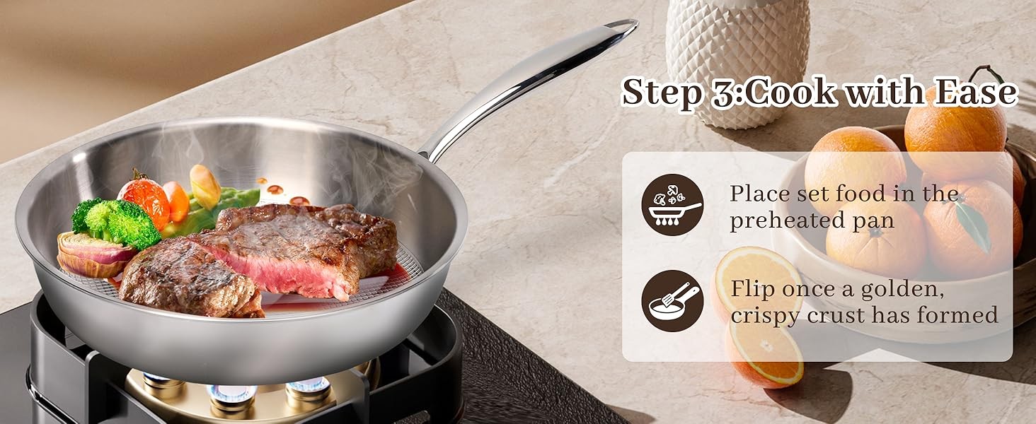 9.45″ Titanium Pans for Cooking Pure Healthy Titanium Frying Pan | No Coating