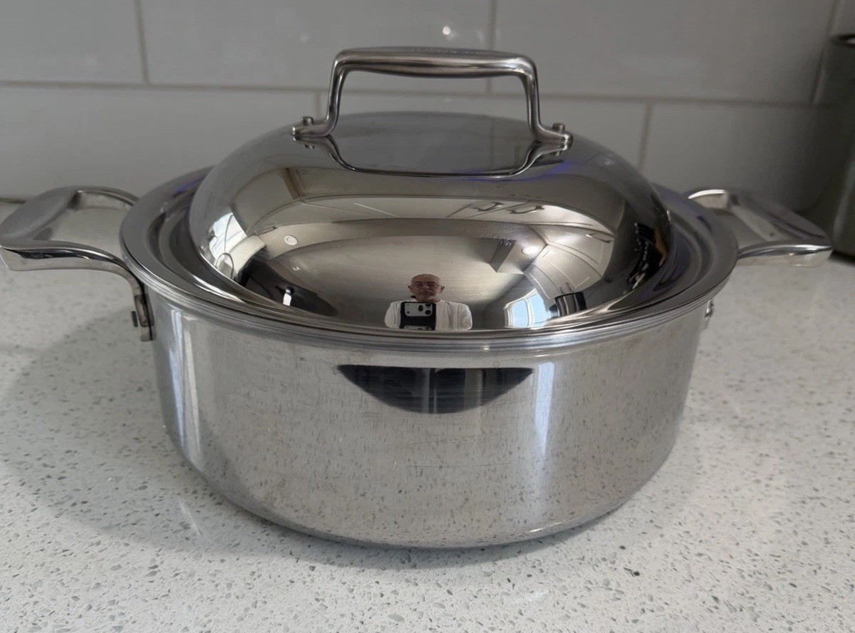All-Clad D7 Brushed Stainless Steel 6Qt Dutch Oven with Dome Lid