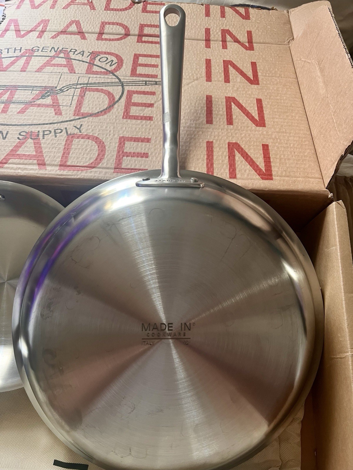 NEW Made In 8″ & 12″ Frying Pans/ Fry Pans – All Stainless Steel 5-Ply Clad