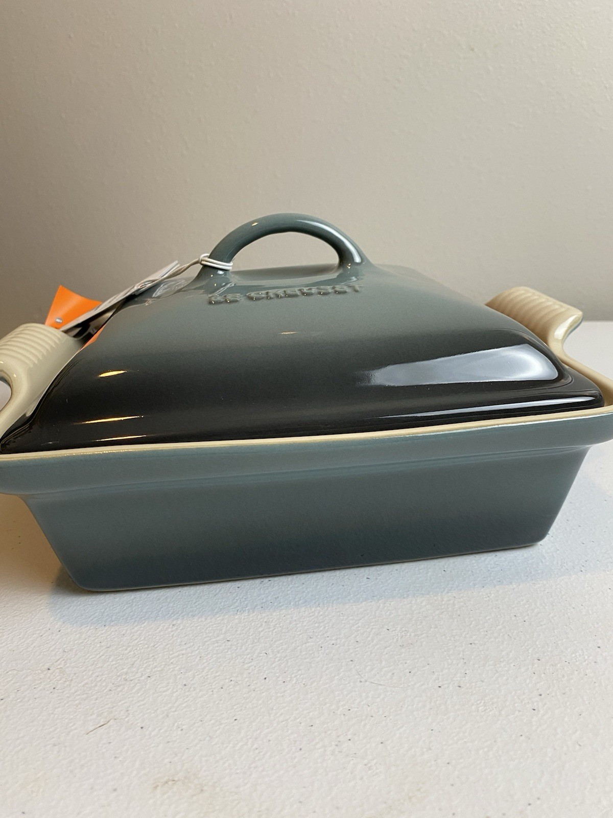 Le Creuset Square Ceramic Casserole Dish w/ Lid 1.7 qt ocean ￼