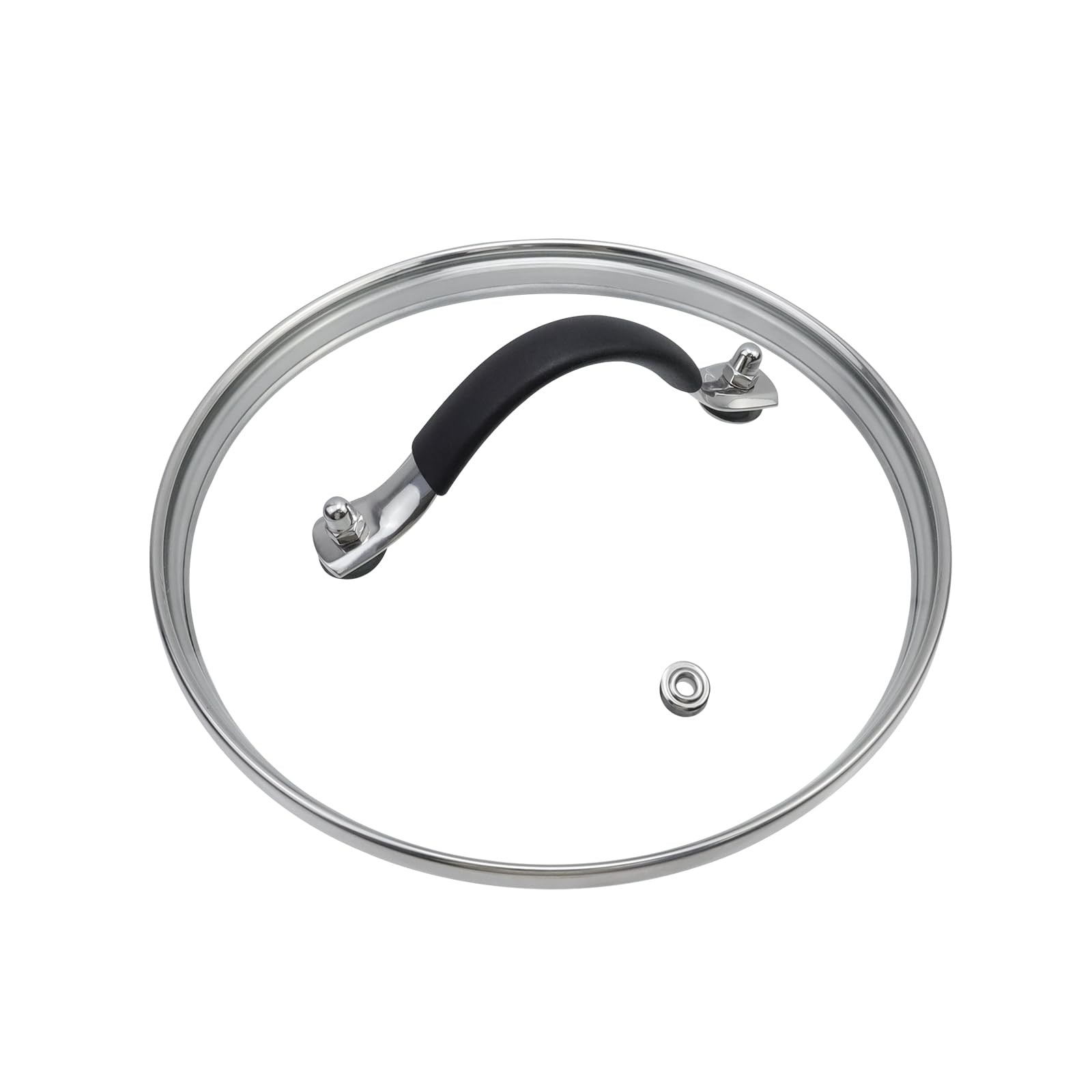 Glass Lid,7″”Tempered Lid with Silicone Handle for Any Cookware（:7.03″”-OD:7….