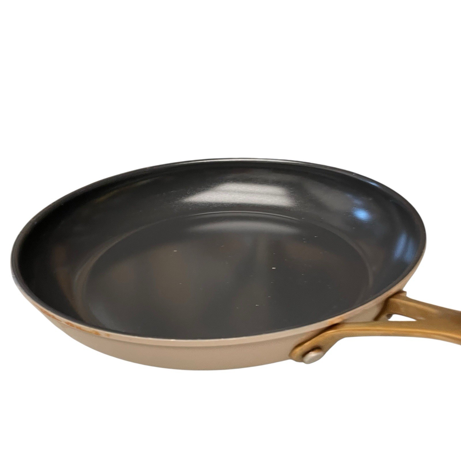 GreenPan Aluminum 10.5” Skillet Fry Pan w Non-Stick Coating Beige Enameled Side