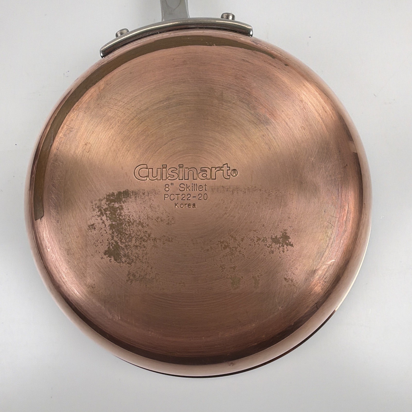 Cuisinart Heavy Copper Stainless 8” & 10″ Skillet Pan PCT22-20 PCT22-24 EUC