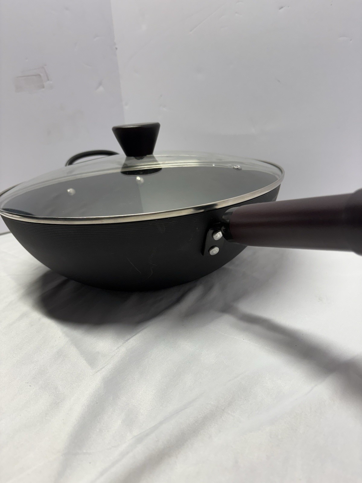 12-inch, Carbon Steel, Wok With Lid, Black Matte