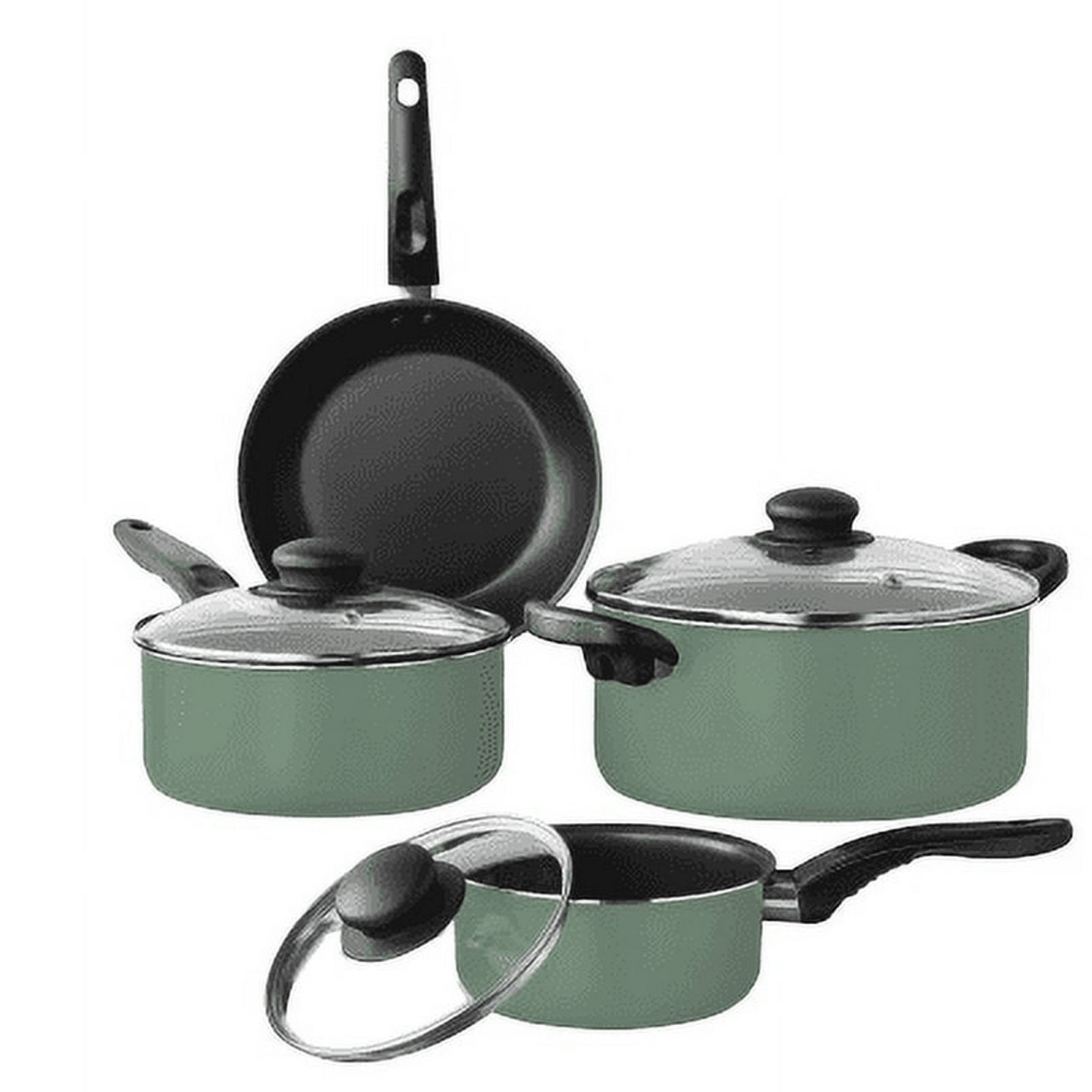 Mainstays 7-Piece Non-Stick Aluminum Cookware Set Pots and Pans Collection