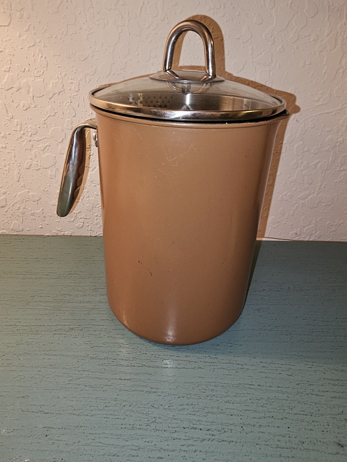 Cook’s Companion Copper 12 Cup Vertical Pot W/Utility Basket & Lid-Very Good