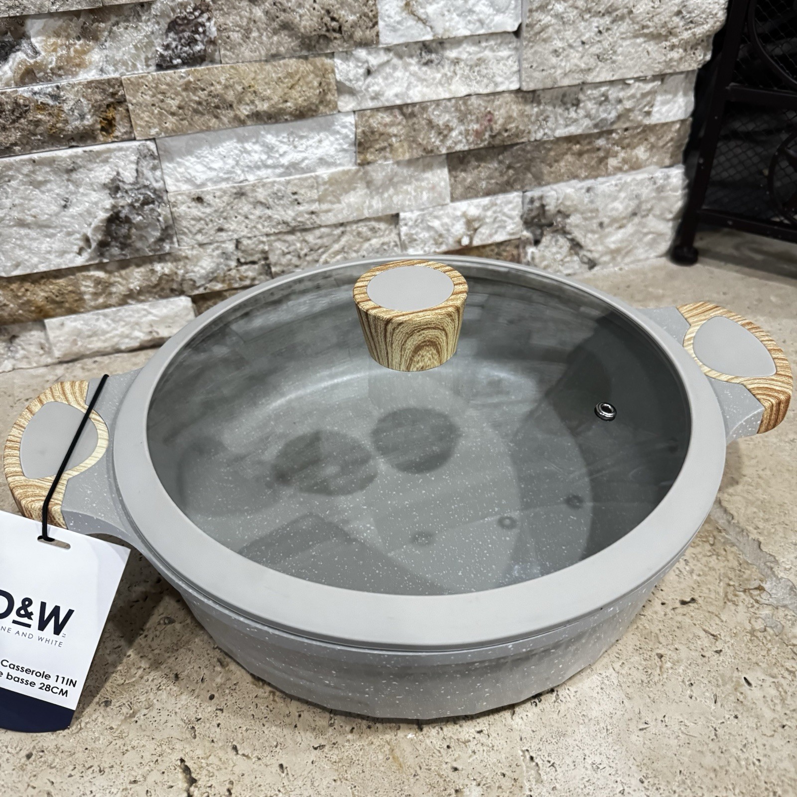 D&W Deane & White 4.2qt Low Casserole 11” Skillet W/Lid Nonstick “Beige” NEW