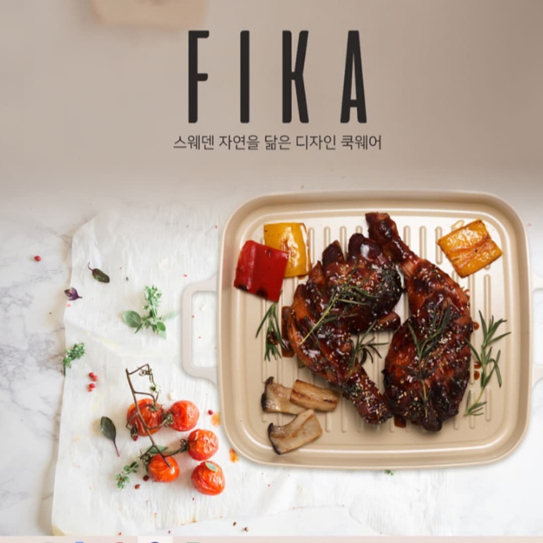 NEOFLAM FIKA Nonstick 11″ Barbeque Grill Frying Pan Skillet Griddle, Oven Safe