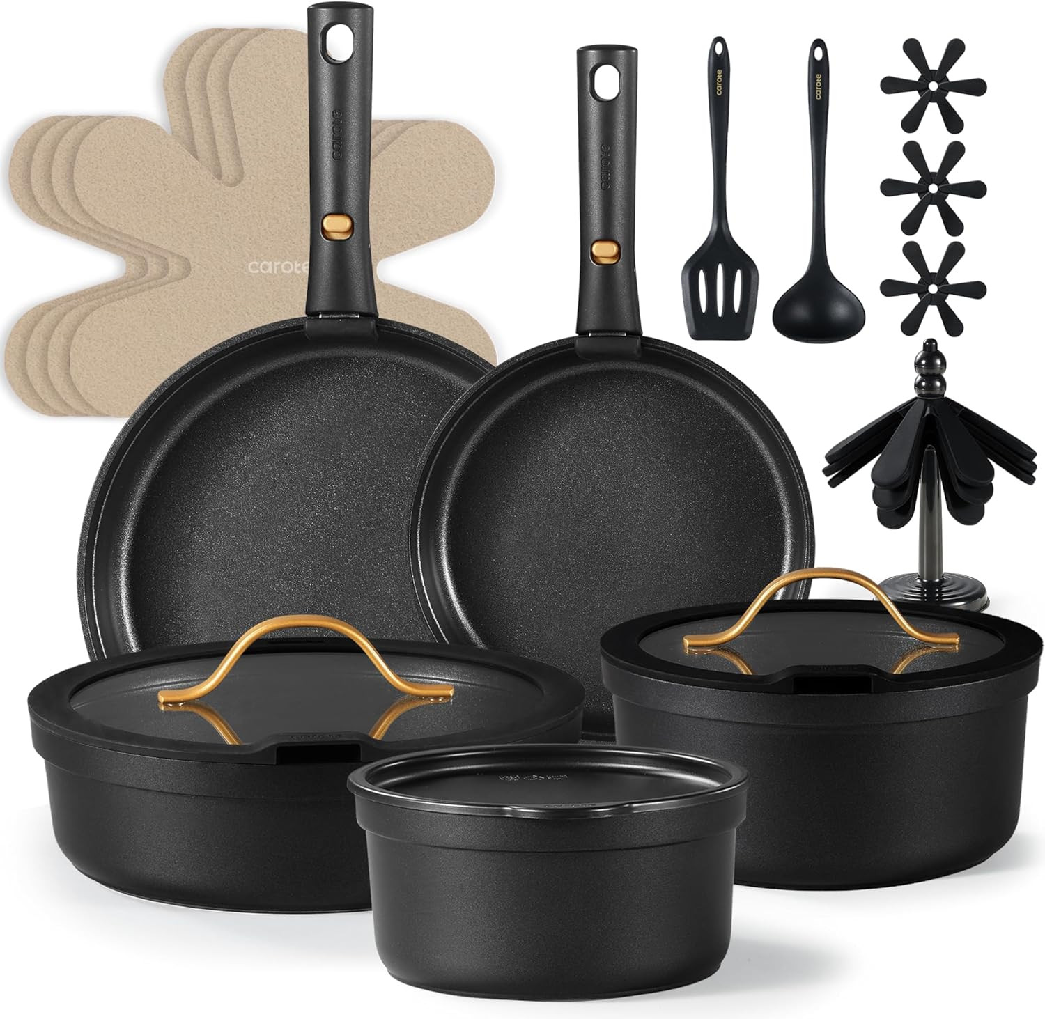 20Pcs Pots and Pans Set Non Stick, Nonstick Cookware Set, Dishwasher/Oven/Fridge