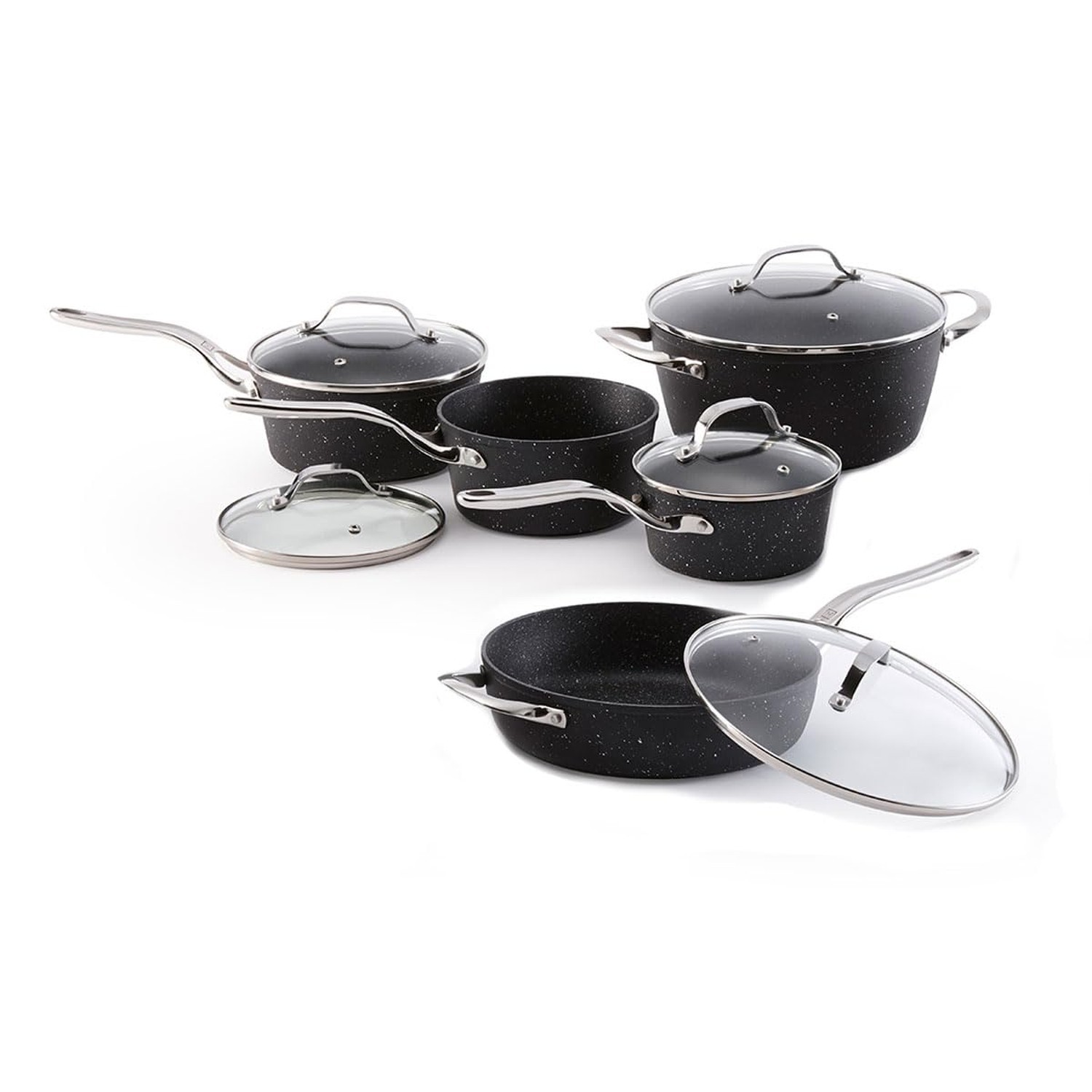 Starfrit The Rock 10PC Non-Stick Cookware Set – Durable Forged Aluminum – Ove…
