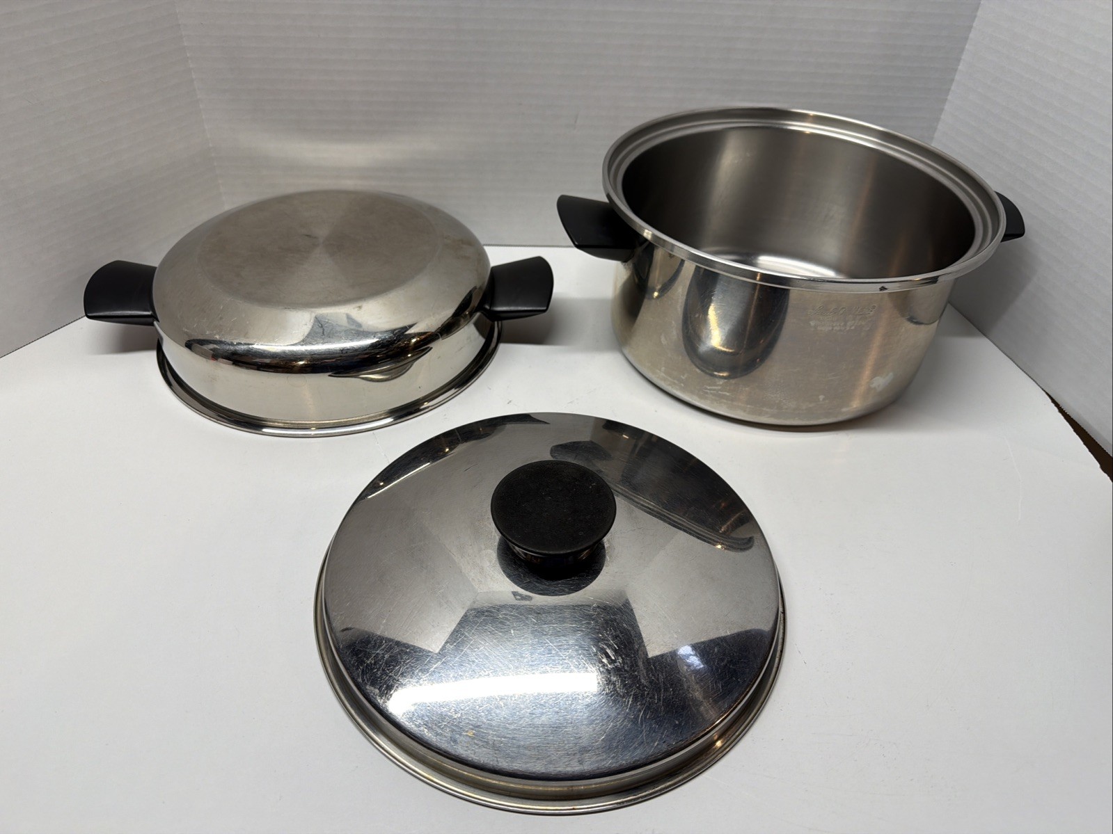 SEAL-O-MATIC 6 Quart Dutch Oven With Regular And Dome Lids 3 Ply 18-8 SS USA