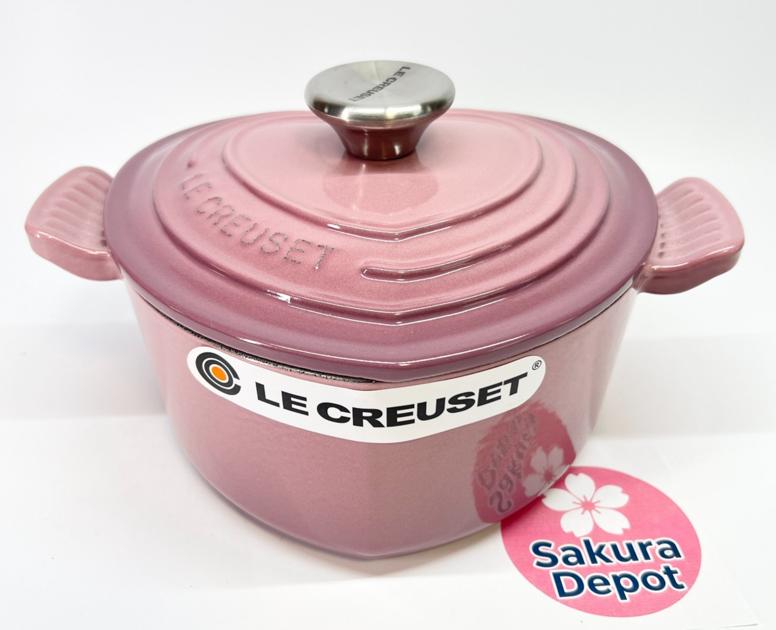 Le Creuset Cocotte d’Amour 20cm 1.9L Mauve Pink Cast Iron Enamel Pot Japan New