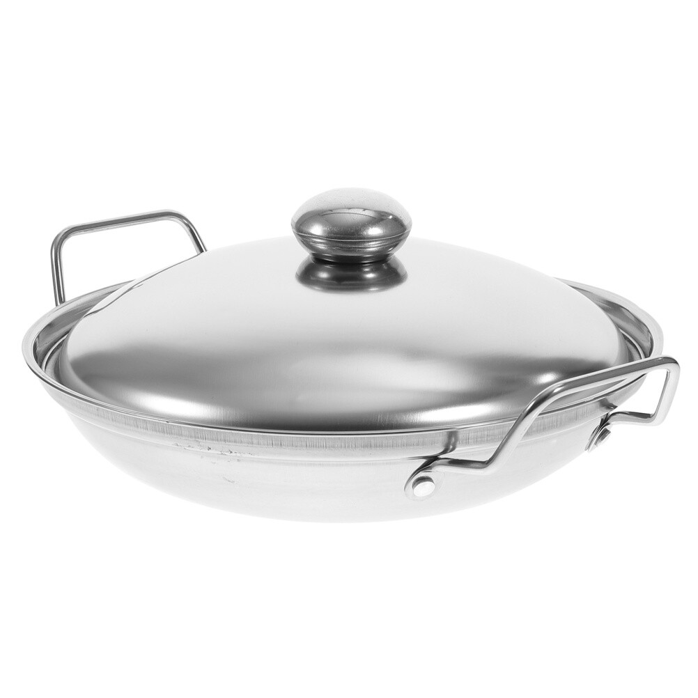 1PC Chinese Cooking Wok Shabu Pot with Lid Japanese Cooking Pot Non Stick Pan
