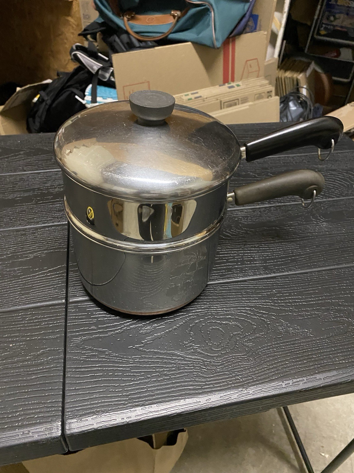 Vintage Revere Ware 1801 Copper Bottom 3 Qt 93g Steamer Pot Insert Lid USA Made