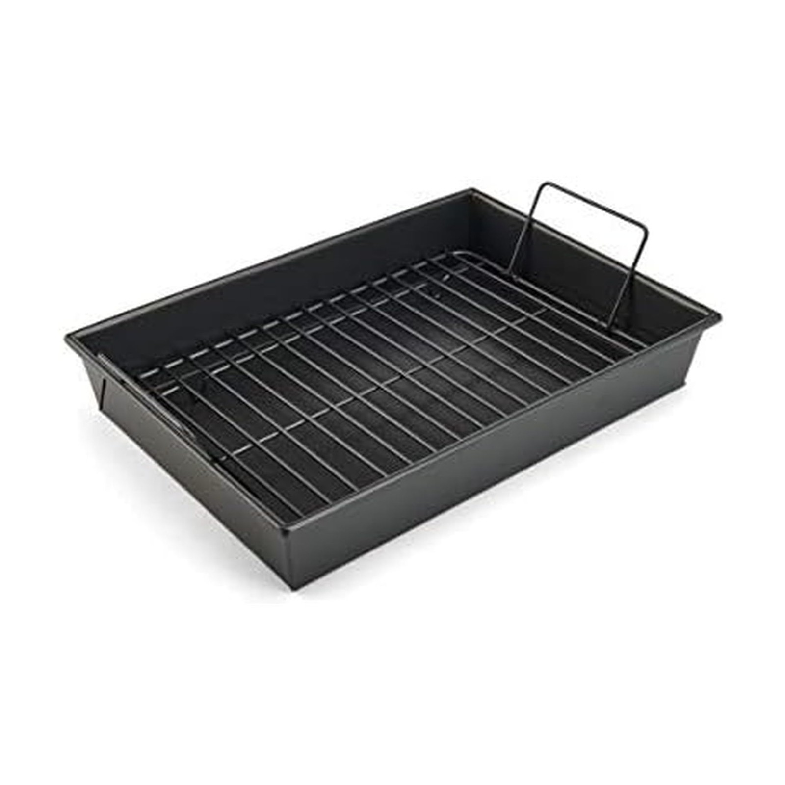 Non-Stick Roast, Broil Pan, Rack, 13×9 Inch, Dark Gray, Steel Bakeware