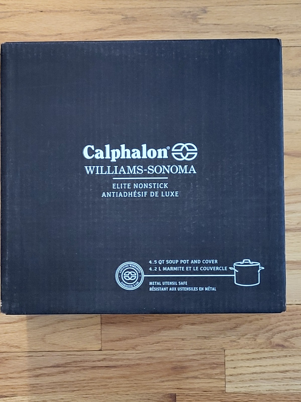 calphalon williams sonoma elite nonstick 4.5 qt soup pot and cover