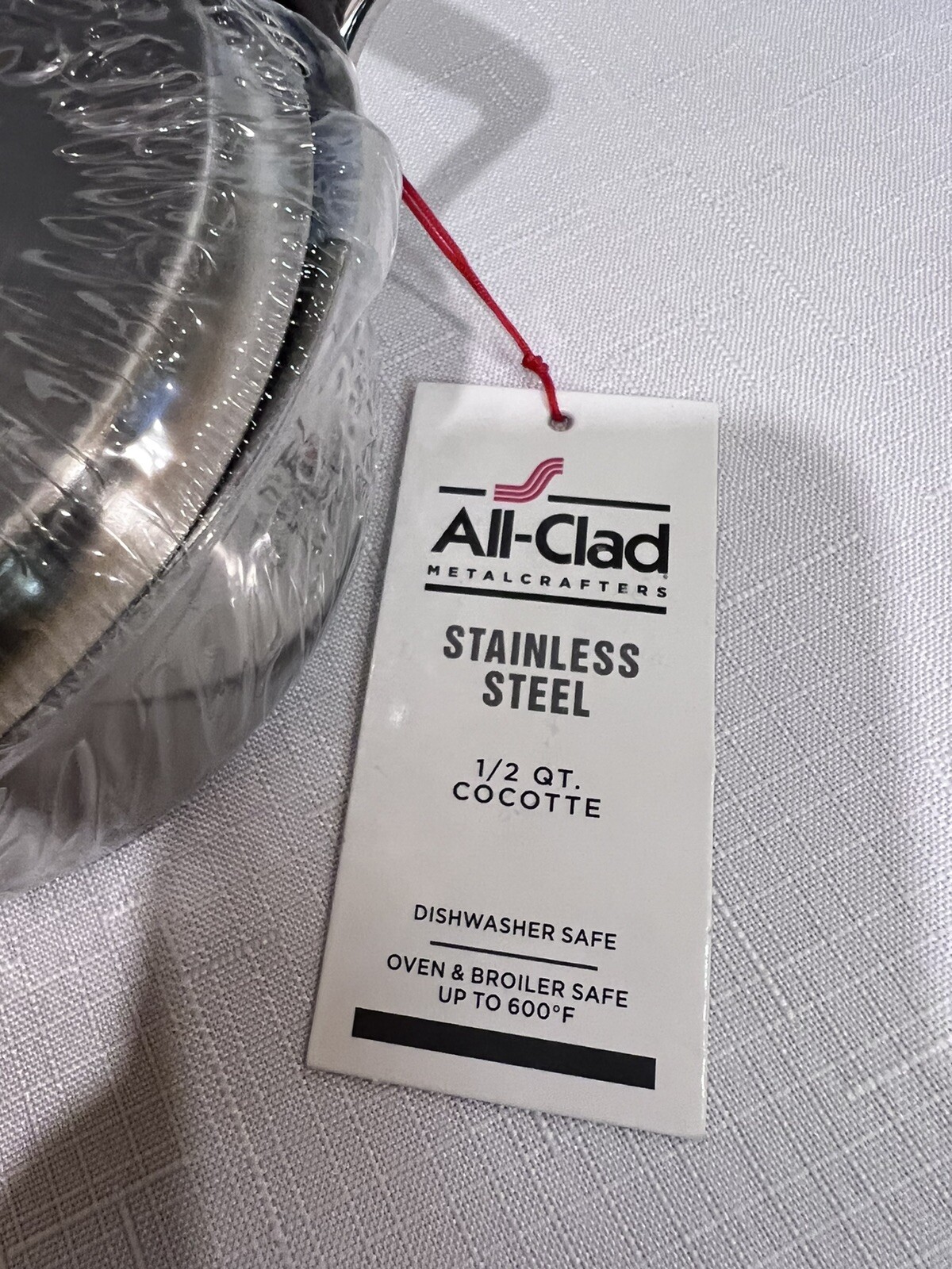 (4) All-Clad Stainless Steel Mini Cocotte 1/2 Qt Saucepan & Lid Single Serve NWT