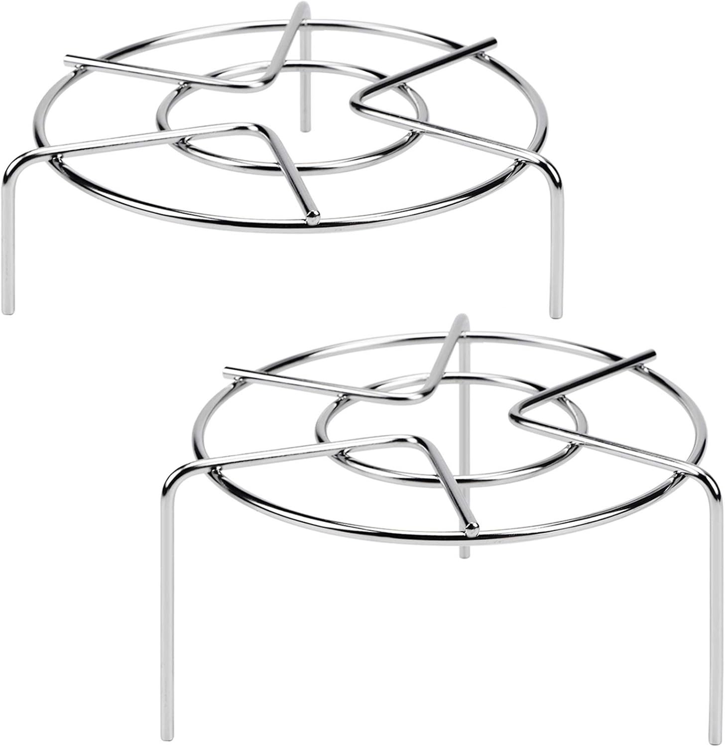 Steam Rack, 3″ and 1-3/4″ Tall Trivet for Instant Pot 3 Qt and 6 Qt, Heavy Du…