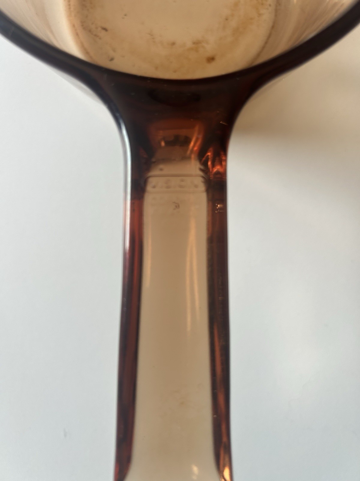 Vintage Visions Corning France Amber Glass Saucepan, Pour Spout, 0.7L