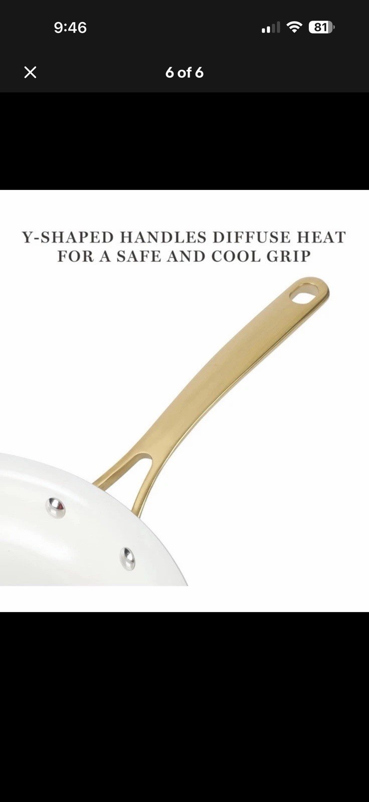 Martha Stewart Lockton Premium Nonstick Ceramic 10 Piece Pot Pan Set White Gold