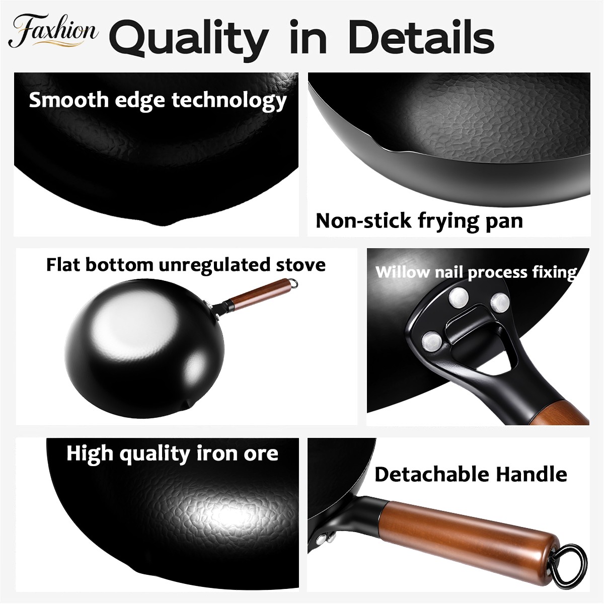 14pcs FASHION Cast Iron Cookware Frying Pan Set, 12.6 Inches