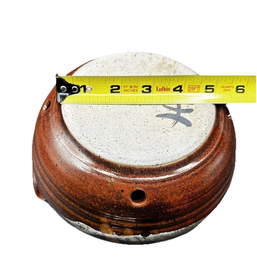 Vintage Pottery Steamer With Lid Asian Vegetables Signed