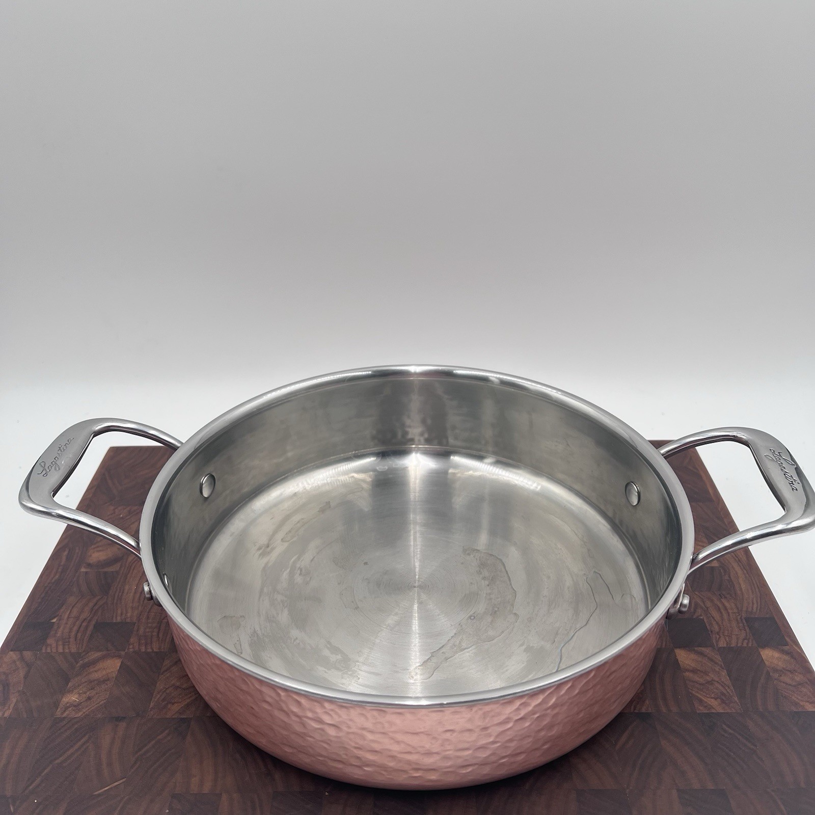 Lagostina 3 Quart Hammered Copper Saucepan Stainless Casserole Cookware
