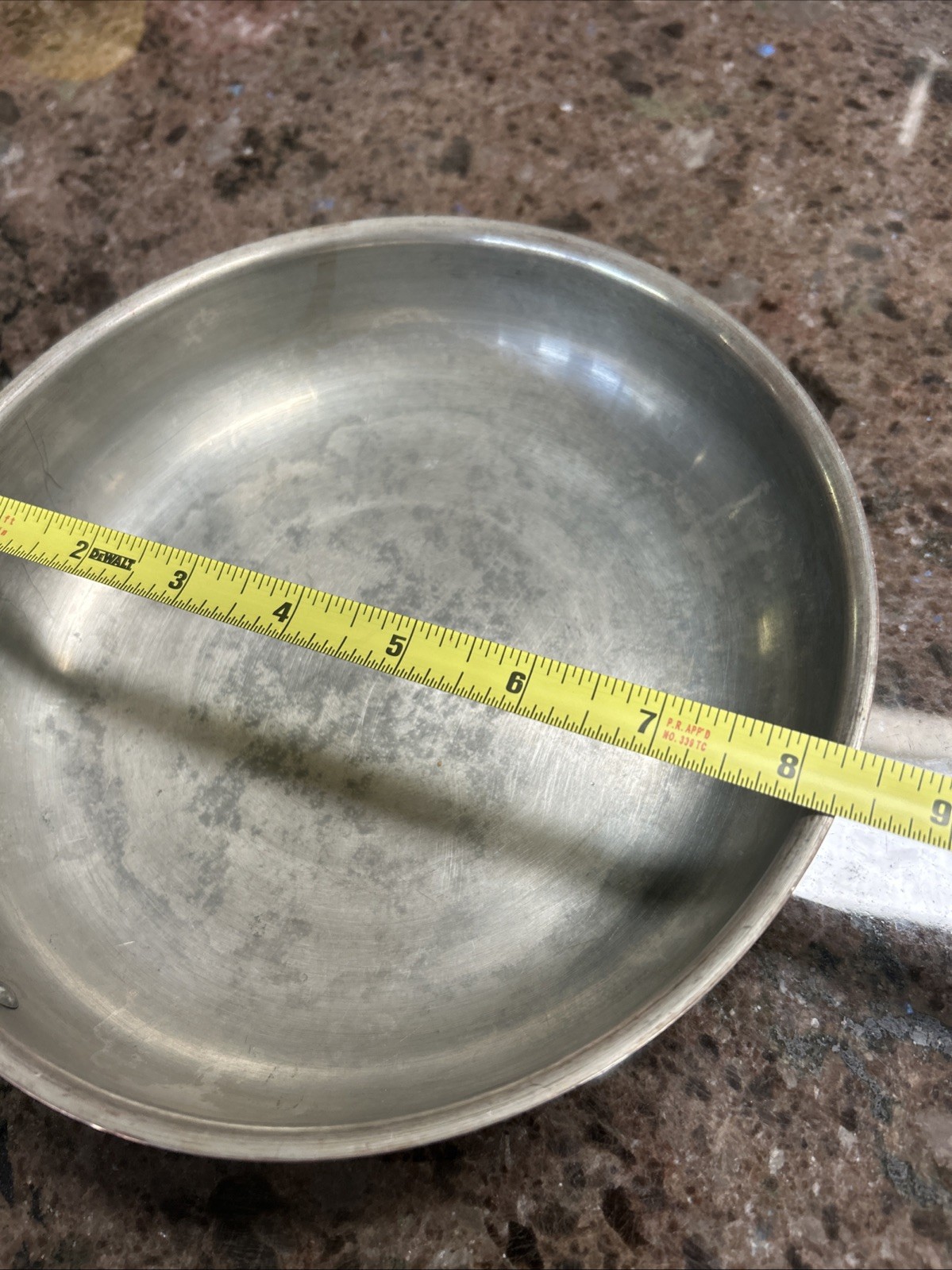 Vintage Tagus Copper Frying Pan Skillet Brass Handle 8.25″ Portugal Cookware