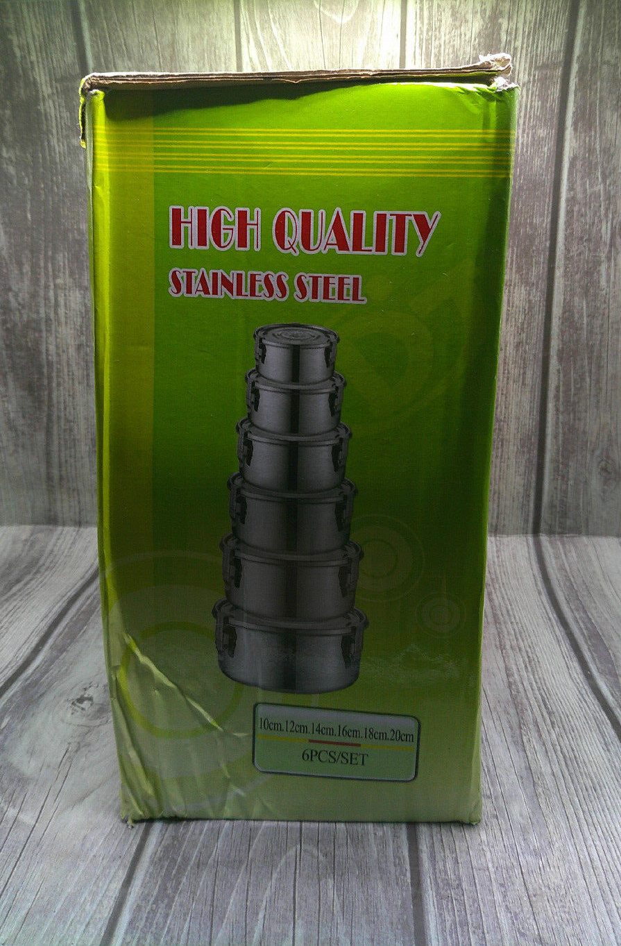 High Quality stainless steel 6pcs pots (10, 12, 14, 16, 18, 20cm)