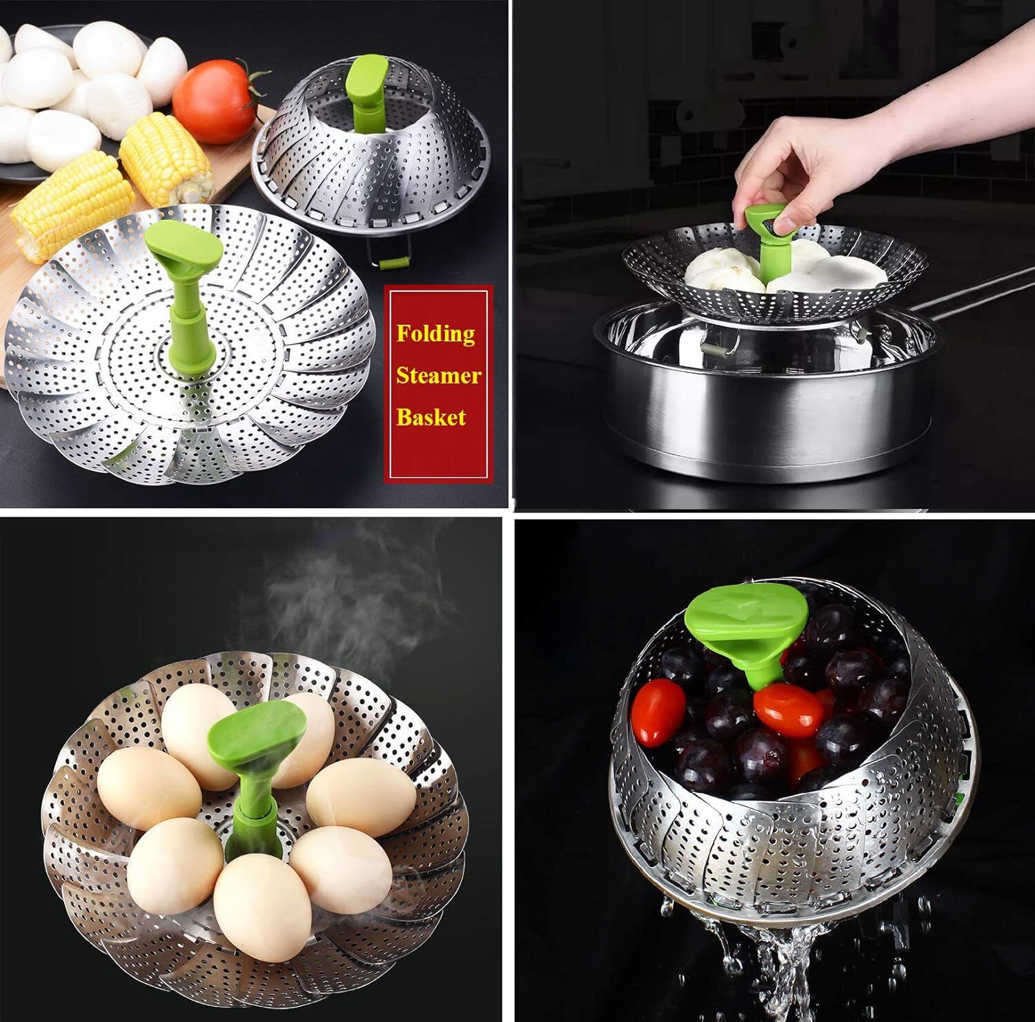 Cesta Para Vaporizador De Verduras, Inserto De Cesta Para Vaporizador Plegabl…