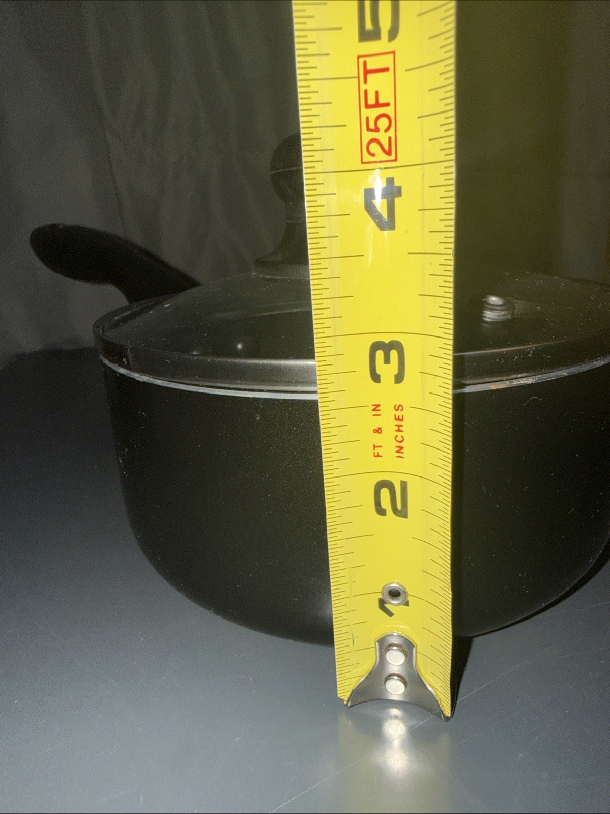Gibson Home Piece Aluminum Black Nonstick Pot Vented Lid Cookware Set 7”Lx6”Wx3”