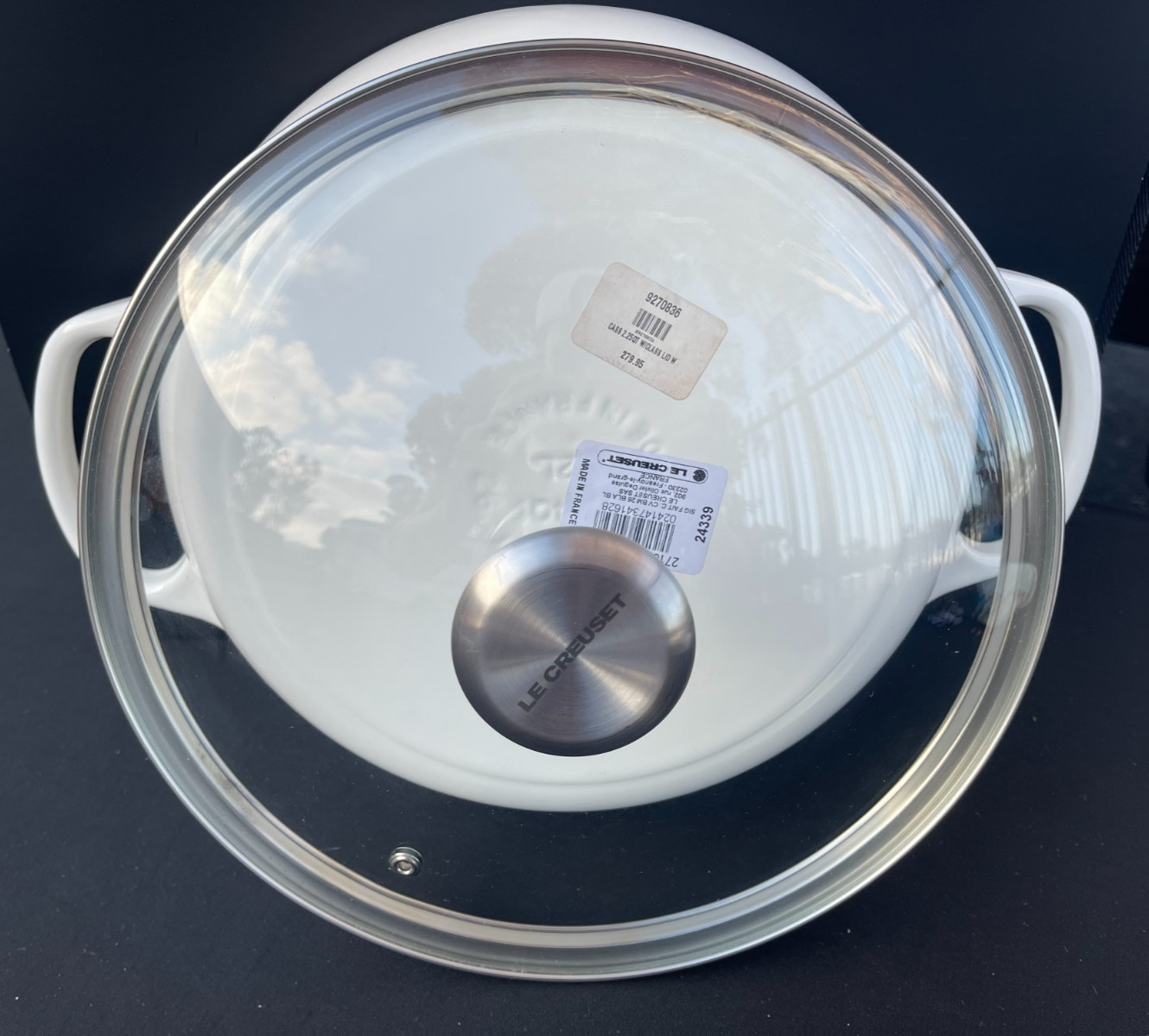 LE CREUSET Signature Enameled Cast Iron Braiser Pan w/ Glass Lid 2.25 QT – WHITE