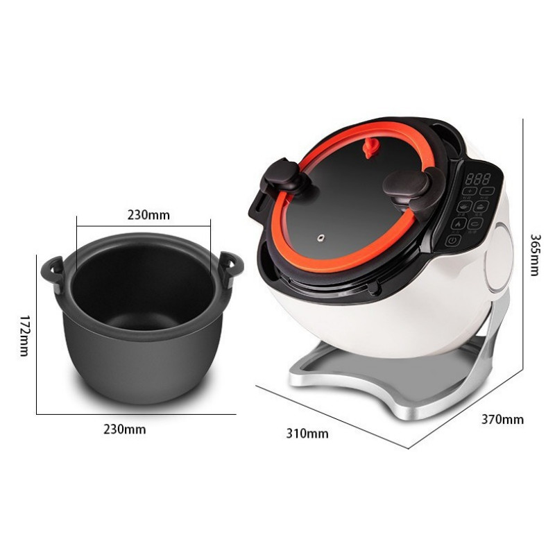 2000W Automatic Stir-frying Machine Stewing Heating Cooker Wok Household 6L 220V