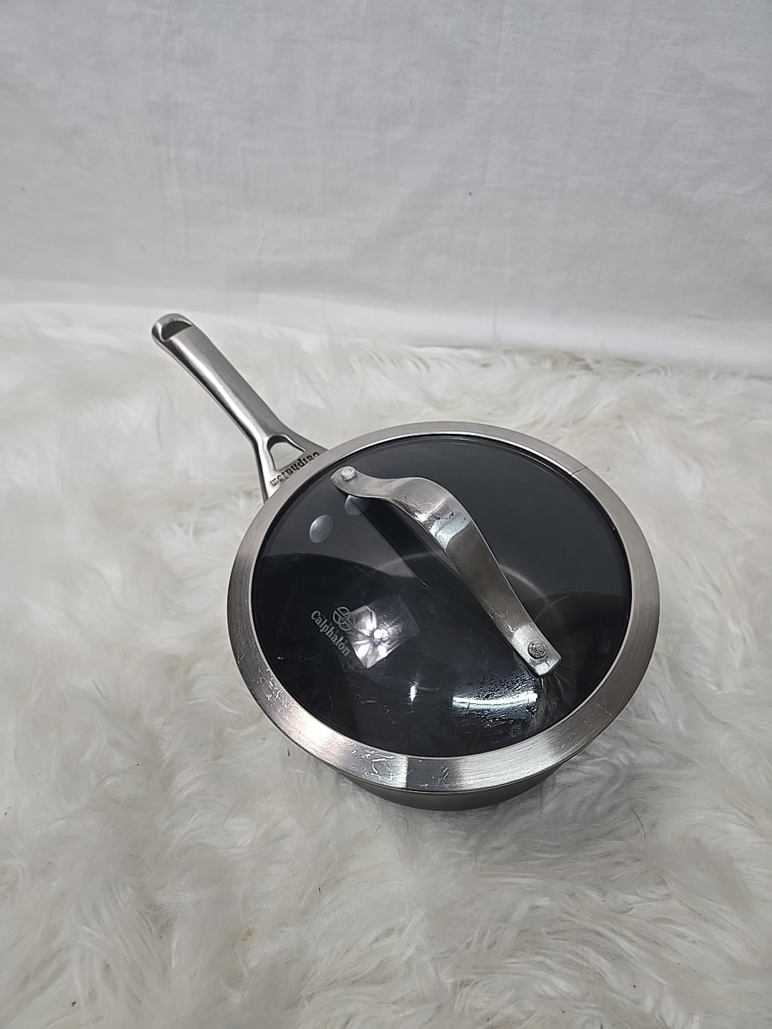 Calphalon Aluminum 1 1/2 Qt Anodized Saucepan 8701-2 Glass Lid