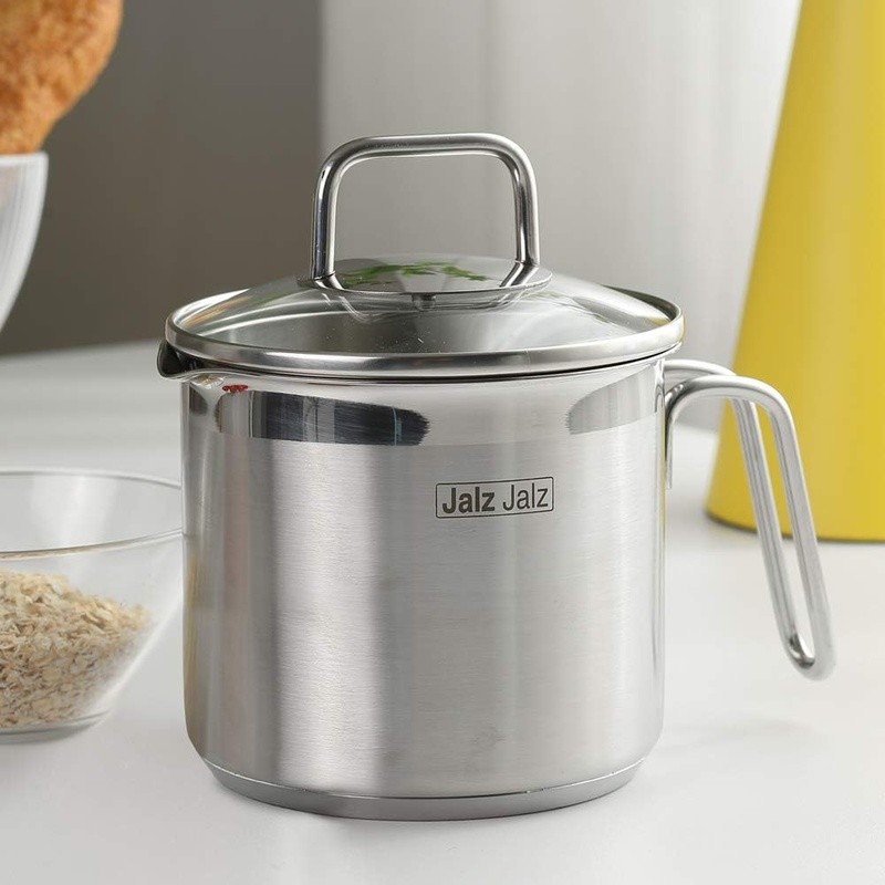 2 Quart Stainless Steel Saucepan W/ Glass Lid Strainer Cooking Pot Heavy Duty US