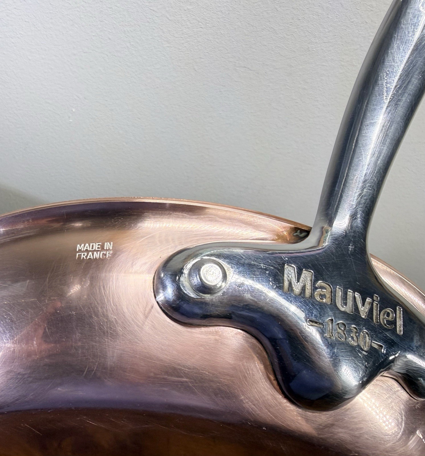 MAUVIEL 1830 Made in France COPPER ROUND FRYING PAN 10” Stainless Steel Handle