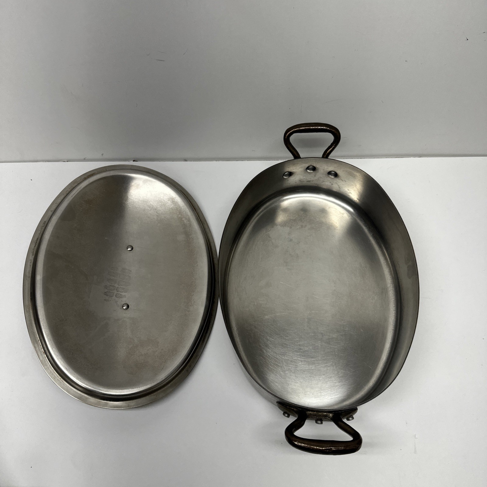 William Sonoma Mauviel Oblong Braising Stew Pan Double Handle With Lid